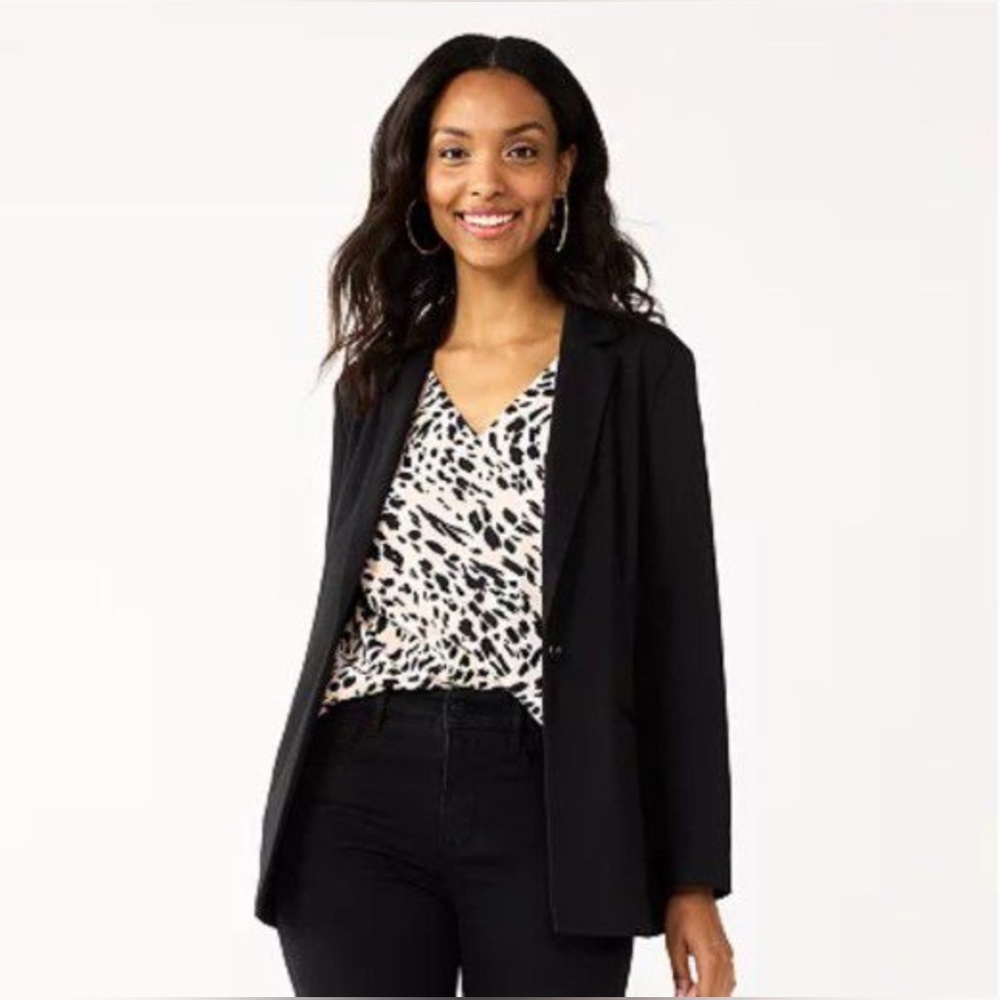 Women’s Nine West Relaxed Blazer Black Medium M NWT